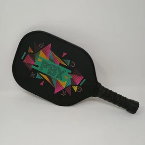 PBX Graphite Pickleball Paddle Black Multi Color Geometric Pattern 16" x 7.75" - Picture 1 of 9