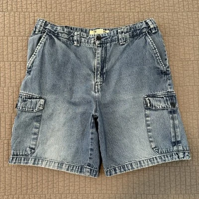 Pantalones Cortos Carga Y2K Island Republic Hombres 34 Pantalones Cortos 8.5" Skate Surf Streetwear Denim Foto 1 de 4