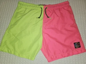 Men's Large L Surf Society Neon Retro Swim Trunks Rad - Picture 1 of 6