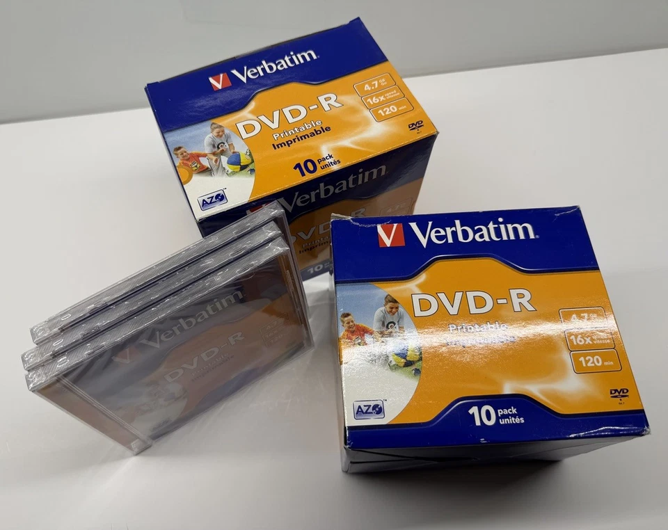 23 DVD -R Rohlinge Verbatim Printable - 4,7 GB - 16 fach - 120 min. - Bild 1 von 1