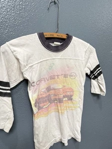 Vintage 80’s Corvette Chevy Youth Raglan Tee Shirt Size Small FLAWED - Picture 1 of 7