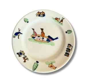 Vintage Syracuse China Child’s Plate – Whimsical Animals, Train & Bird Design - Picture 1 of 3