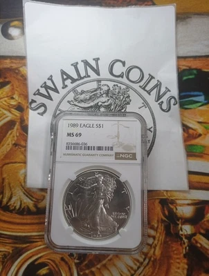 1989  American Silver Eagle NGC MS 69 E106 - Image 1 of 3