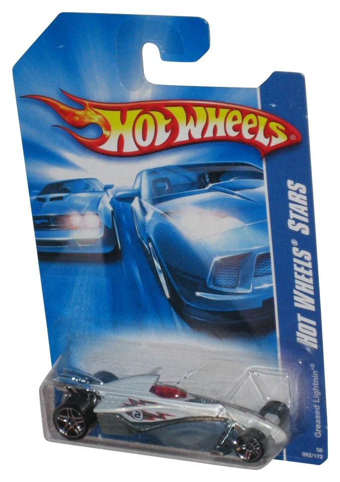 Hot Wheels Stars Greased Lightnin' (2007) White & Silver Toy Car 092/172 - Image 1 of 1