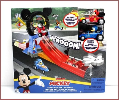 Disney Junior MICKEY MOUSE LANZADOR Listo para competir + Donald & Mickey Cars🌟NUEVO🌟 Foto 1 de 4