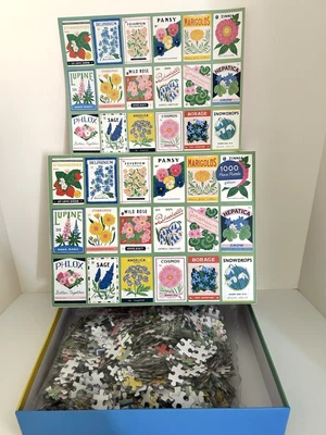 New galison Ever Upward Grow Your Own Way 1000pc Puzzle Seedpacks Flowers - Image 1 of 4