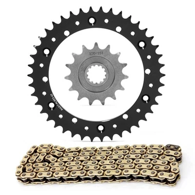 520 Pitch 15T 42T Sprocket Chain Kit for Yamaha XT500 WR400 YFM660 YZ400 Black - Изображение 1 из 4