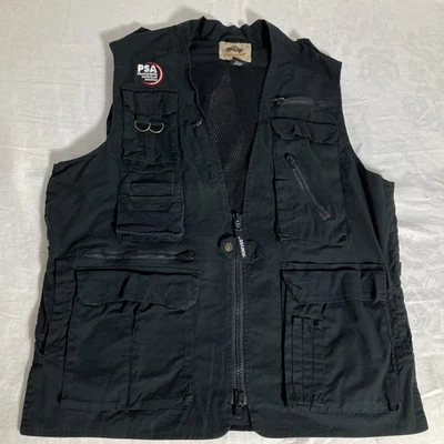HUMVEE Utility Vest Mens XL Black Multi Pocket Fishing Safari Travel Tactical - Image 1 of 4