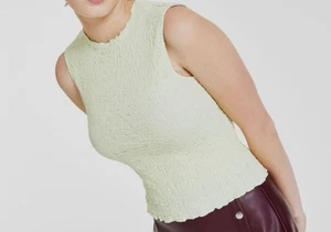 Top smanicato donna Bar III verde testurizzato taglia S - Foto 1 di 1