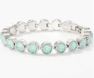 💎Touchstone Crystal Bracelet Green 7 1/4” Rhodium New - Picture 1 of 1