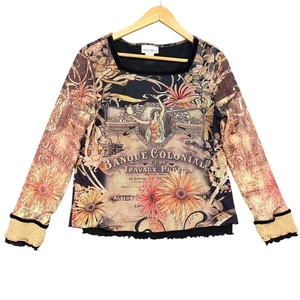 Graff Wear Banque Coloniale Graphic Art Shirt Long Sleeve USA Made Small - Picture 1 of 5