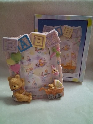 RARE! VTG NIB 1999 BABY Ceramic World Inc. Picture Frame 4x6 Poly Resin Land  - Image 1 of 4