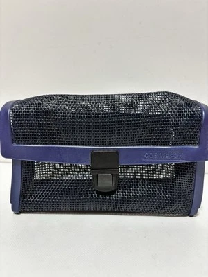 Vtg Cosmepak Makeup Bag Clutch Purse 70/80’s Cosmetic Travel Blue Mesh Prop - Image 1 of 4