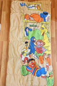 Vintage 80's Sesame Street Children’s Kid’s Camping Sleeping Bag Blanket - Picture 1 of 10