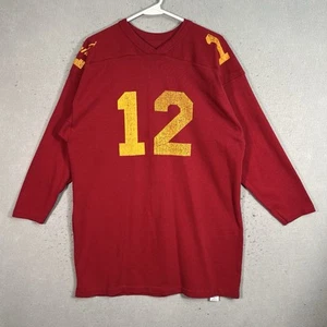 Camisa de Fútbol Russell Atheltic Vintage Años 80 Adulto 2XL XXL Rojo Granate Manga 3/4 - Imagen 1 de 12