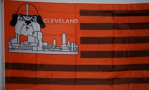 BANDERA DEL ORGULLO CLEVELAND BROWNS CIUDAD 3x5 ft genuina NFL con licencia #1 calidad hecha en EE. UU. - Imagen 1 de 2
