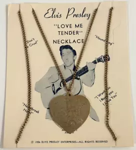 ELVIS PRESLEY ORIGINAL 1956 NECKLACE WITH ENGRAVED HEART ON FRONT & BACK - Picture 1 of 5