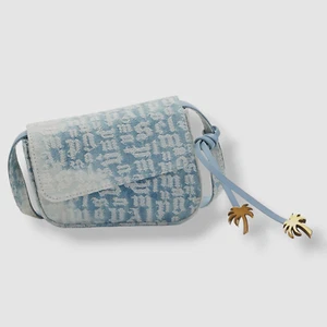 $1425 Palm Angels Women's Blue Monogram Logo Jacquard Crossbody Purse Bag - Picture 1 of 4
