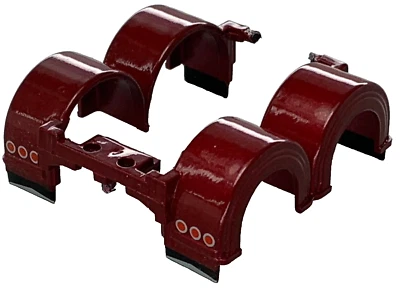 1/64 DCP PARTS BURGUNDY PETERBILT 359/379/389 REAR SHOW FENDERS W/ LIGHTS - Image 1 of 3