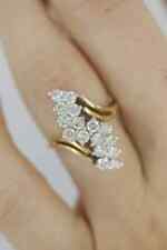 1.50 Ct Round Simulated Diamond Cluster Engagement Ring 14K Yellow Gold Plated