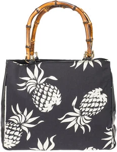 BOLSO DE MANO de bambú Coastluder "LIANNA TROPICAL PINEAPPLE"/Comprador Rockabilly - Imagen 1 de 5