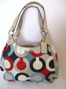 Coach OP ART Madison Signature Nylon & Leder Reißverschluss Geldbörse - Bild 1 von 20
