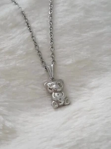 COLLANA MINIMALISTA CON CIONDOLO ORSO 3D ARGENTO 925 MINI ORSETTO 🐻 TEDDY BEAR - Foto 1 di 12