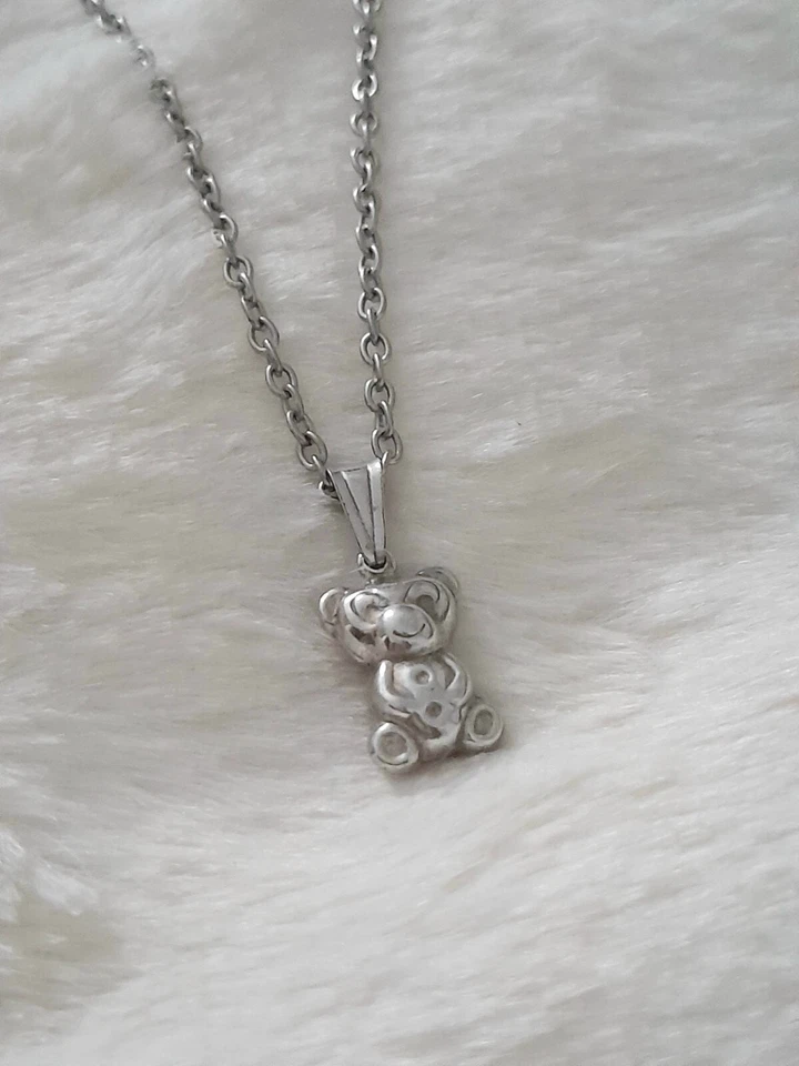 COLLANA MINIMALISTA CON CIONDOLO ORSO 3D ARGENTO 925 MINI ORSETTO 🐻 TEDDY BEAR - Immagine 1 di 4
