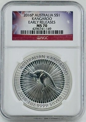 Australia $1 Silver Kangaroo 2016 P “Early Release” NGC: MS70. #C819 - Image 1 of 2