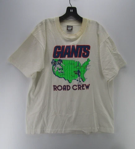 VINTAGE New York Giants Shirt Men XL White Road Crew 1991 90s Screen Stars USA * Cover