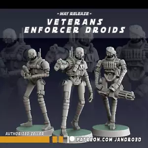 Veterans Enforcer Droids - Set of 3 | 35mm | SW Legions | DnD Miniatures | - Picture 1 of 1
