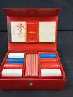Vintage 1950's? Poker Chip Bridge Game Set Travel Box w/Dice Pencils and Cards