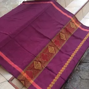 Hand Woven Blanket Pamiring Motif Ethnic Indonesian Culture 300x110 cm - Purple - Picture 1 of 4