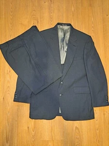 VINTAGE Stafford 2 Piece Suit Mens 42R Charcoal Gray Pants 34x29 Made in USA - Picture 1 of 13