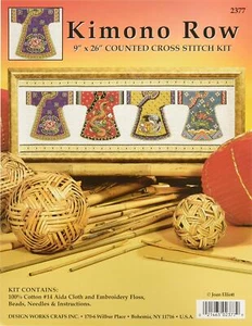 Crafts 2377 Kimono Row Counted Cross Stitch Kit, 9" x 26" - Picture 1 of 1