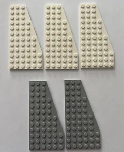 5 LEGO Wedge Plates Wings 12x6 White And Light Bluish Gray Right 30356 - Picture 1 of 2