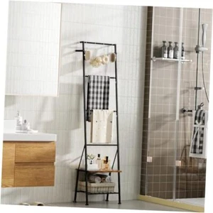 Blanket Ladder with Shelf, Towel Rack for Bathroom Standing, Blanket Rack for - Picture 1 of 7