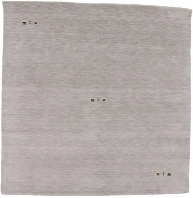 Modern Gray Gabbeh Square Rug Tribal Pictorial Contemporary Decor Carpet 6X6 ft - Image 1 of 4