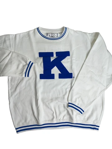 Vintage University of Kentucky Wildcats UK Big K White Crewneck Sweatshirt XXL Cover