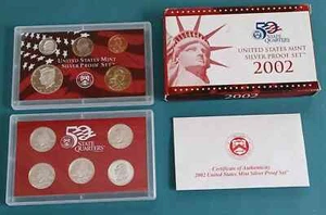 2002 S 50 State Quarters Silver Proof Set With Box and COA - Picture 1 of 2