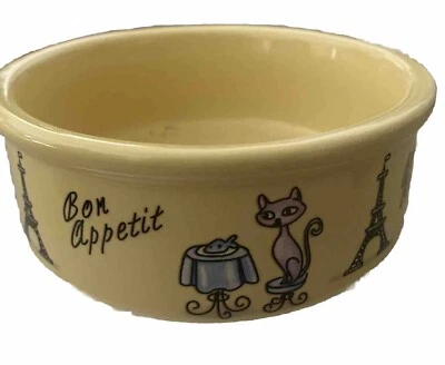 ❤️❤️Cat Bowl With  A French Flair!  Bon Appétit! - Imagem 1 de 4