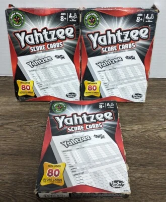 3 Packs Hasbro Gaming Yahtzee Score Cards World Series 80 Pages Score Pad 2012 - Image 1 of 4