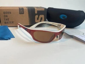 New Costa del Mar Maya Polarized Women's Sunglasses Salmon White/Amber 580P - Picture 1 of 5