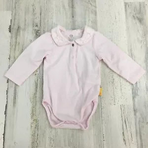 Steiff Knopf Im Ohr Sz 0 to 3 M 62 Pink Lace Collar Bodysuit Top Shirt Baby Girl - Picture 1 of 8