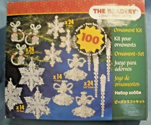NEW~THE BEADERY CRAFT ORNAMENT KIT#5686~CLEAR CRYSTALS~MAKES 100 IN 5 STYLES - Picture 1 of 5