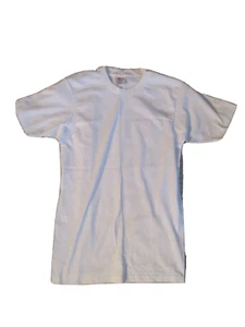 Camiseta de algodón blanca vintage Hanes pequeña (34-36) para hombre nueva - Imagen 1 de 4