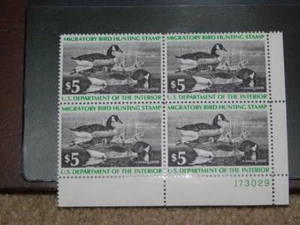 US FEDERAL DUCK STAMP, PLATE BLOCK SCOTT# RW43, MNH - Picture 1 of 1