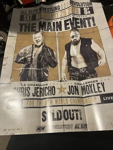 Poster AEW Revolution 2022 Moxley Jericho 17"" x 22"" cassa tutta Elite - Nuovo - Foto 1 di 1