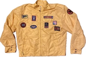 Vintage Dickies Windbreaker Jacket w/ Patches Allover Yellow Men's L RARE READ! - Picture 1 of 21