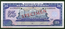 Haiti 25 Gourdes, P-248, 1988, Specimen UNC Rare